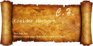 Czeider Herbert névjegykártya